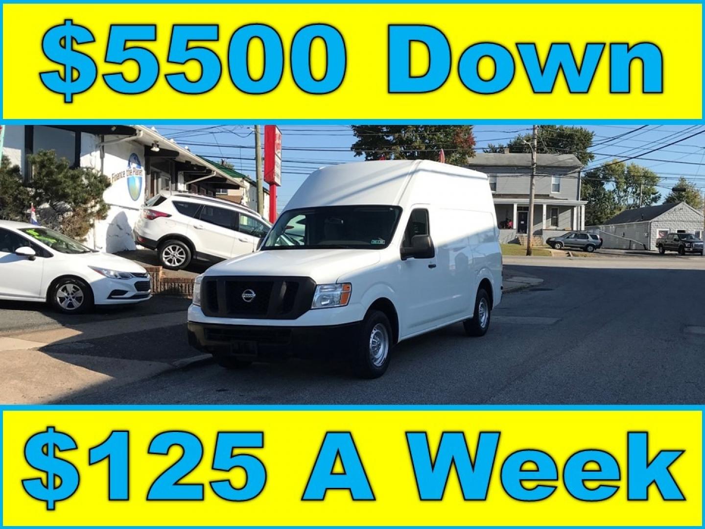 2016 White /Gray Nissan NV Cargo 2500 HD S V6 High Roof (1N6BF0LY3GN) with an 4.0L V6 engine, 5A transmission, located at 577 Chester Pike, Prospect Park, PA, 19076, (610) 237-1015, 39.886154, -75.302338 - Photo#0